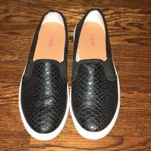 J. Crew Snakeskin Slip On Sneaker—-Size 8